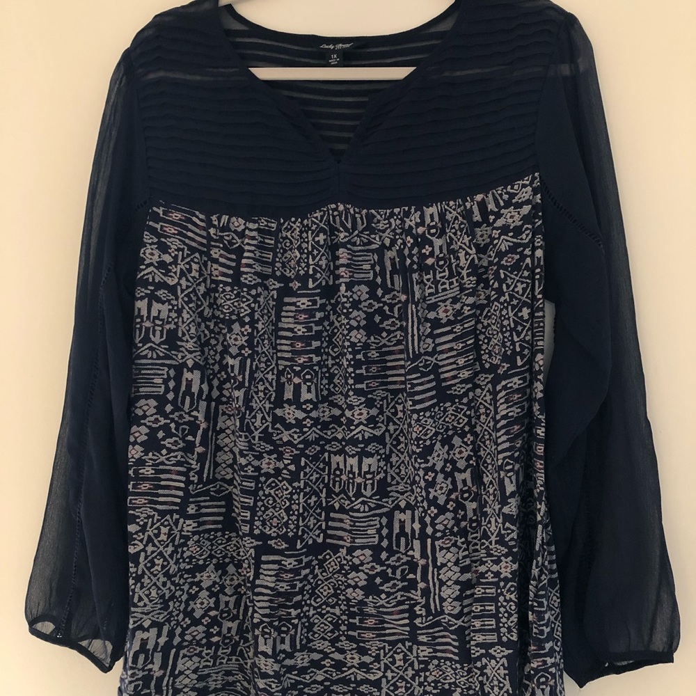 Women’s lucky brand sheer long sleeve top